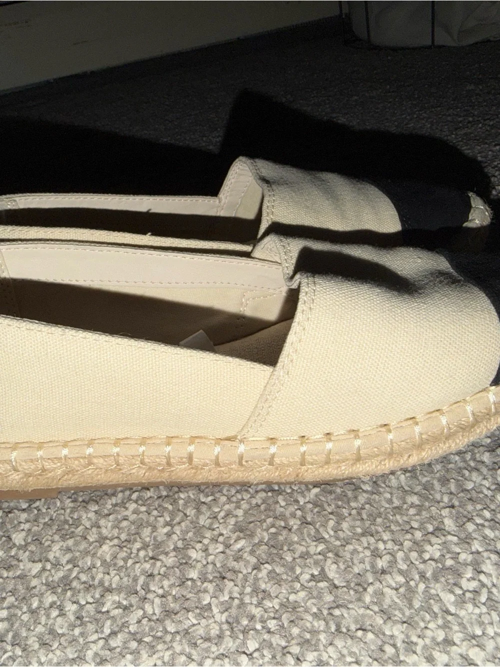A new day Two-Tone Canvas Espadrilles in Cream and Black